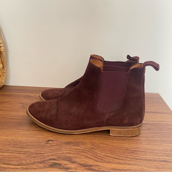 MASSIMO DUTTI - Burgundy Suede Chelsea Boots - size 40 EUR - Picture 9 of 11